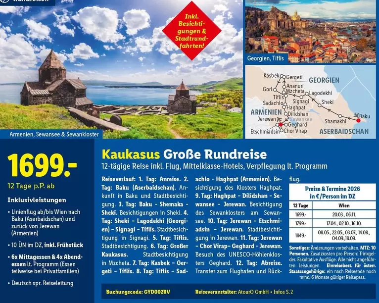 Kaukasus Große Rundreise
