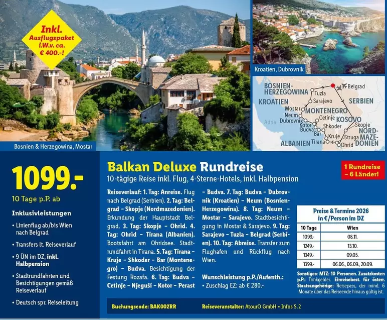 Balkan -  Deluxe Rundreise