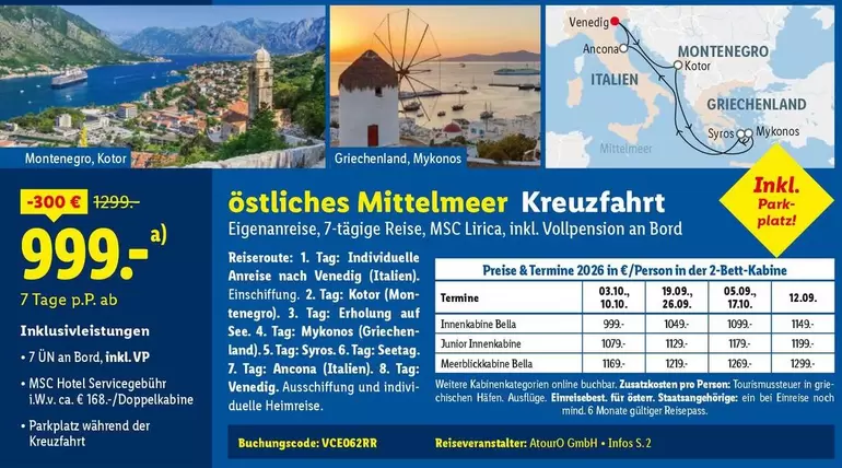Park - östliches Mittelmeer Kreuzfahrt