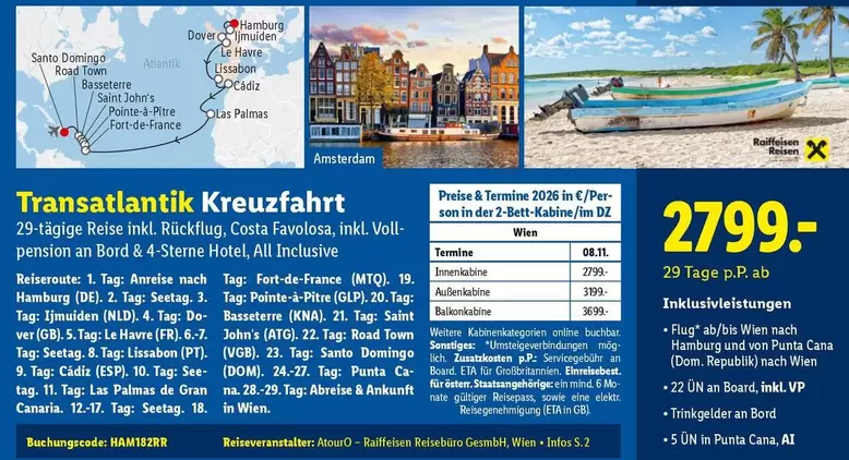 Hamburg - Transatlantik Kreuzfahrt