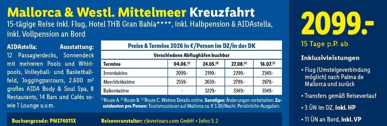 Aida - Mallorca & Westl. Mittelmeer Kreuzfahrt