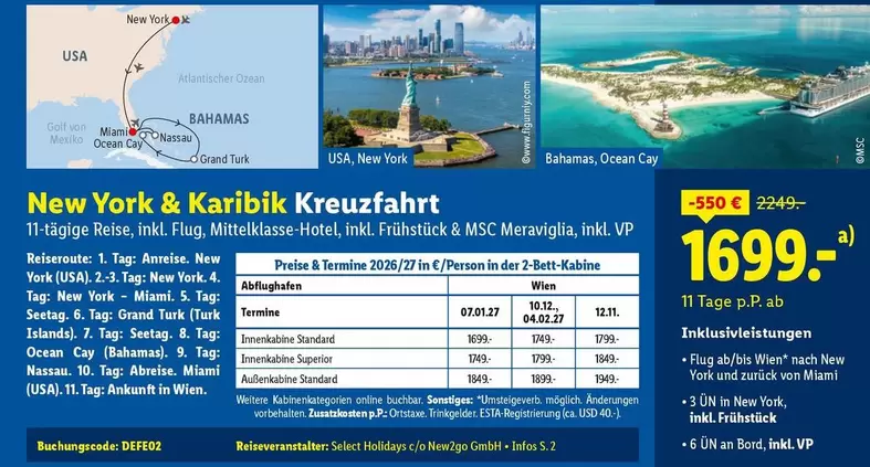 New York & Karibik Kreuzfahrt