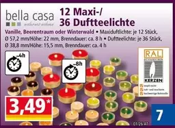 12 Maxi-/ 36 Duftteelichte