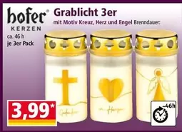 Herz - Grablicht 3er