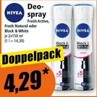 Deo-spray Fresh Active, Fresh Natural oder Black & White