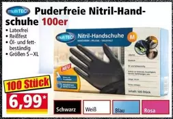 Schwarz - Puderfreie Nitril-Handschuhe 100er