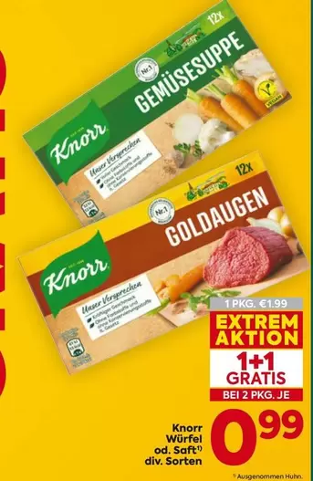 Vegan - Würfel od. Saft