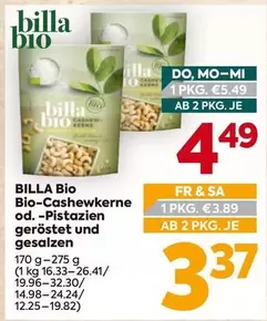 Bio - -Cashewkerne od. -Pistazien