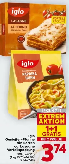 Genießer-Pfanne div. Sorten od. Lasagne Vorteilspackung