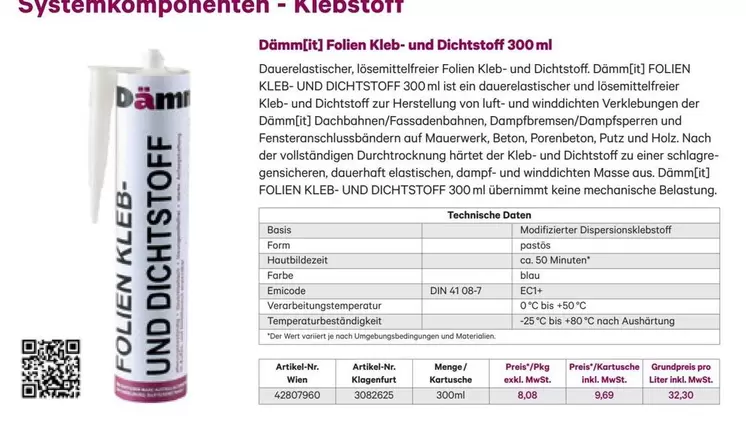 FOLIEN KLEB- UND DICHTSTOFF