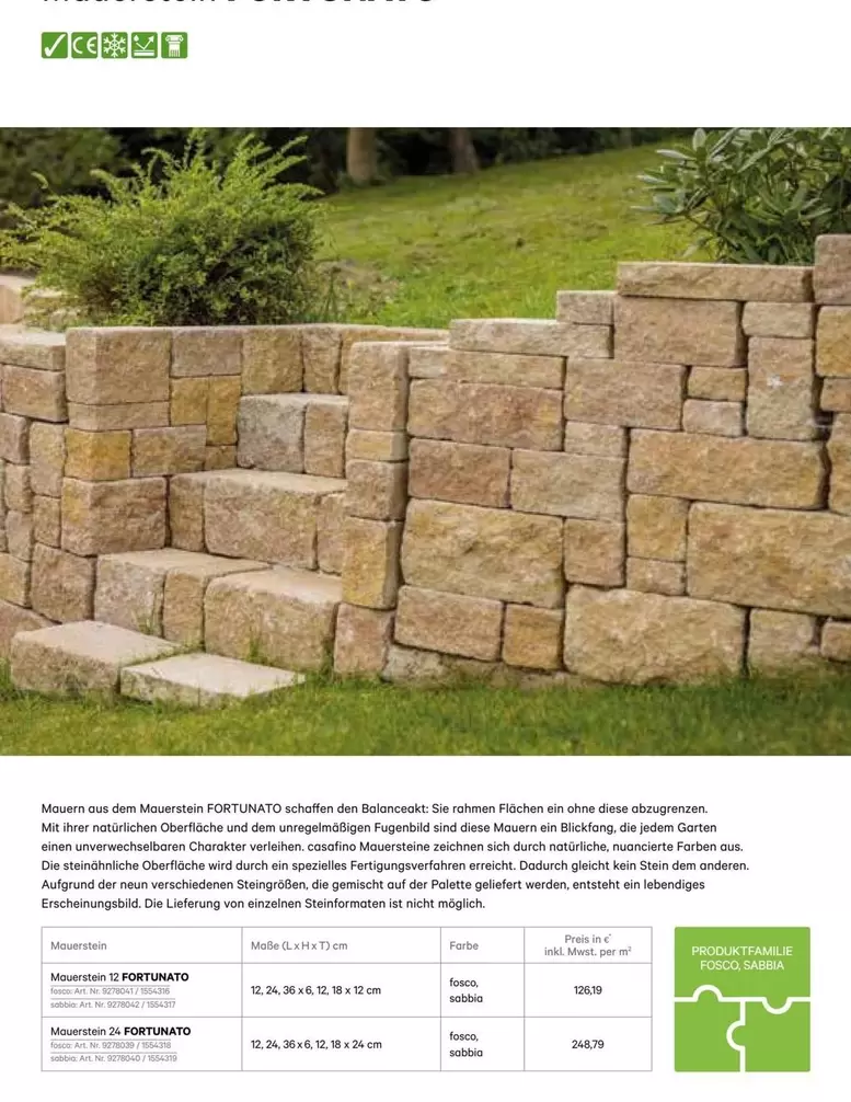 Palette - Mauerstein FORTUNATO