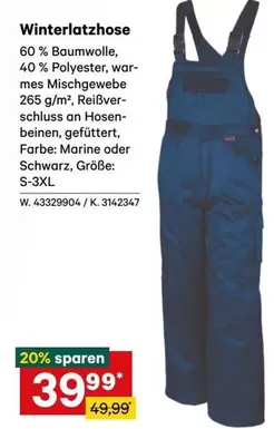 Schwarz - Winterlatzhose