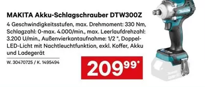 Makita - Akku-Schlagschrauber DTW300Z