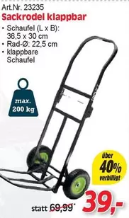 Sackrodel klappbar