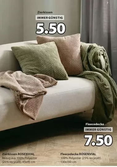 Zierkissen or Fleecedecke