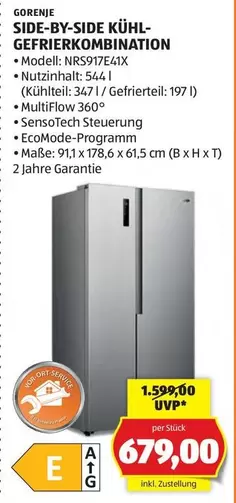 SIDE-BY-SIDE KÜHL- GEFRIERKOMBINATION NRS917E41X