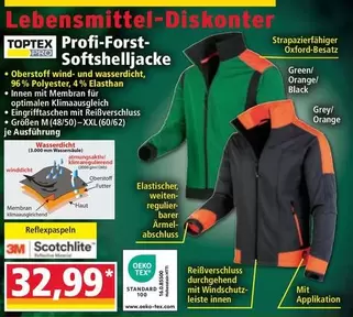 Orange - Profi-Forst-Softshelljacke