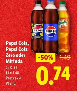 Cola, Cola Zero oder Mirinda