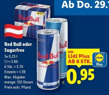 Red Bull -  oder Sugarfree