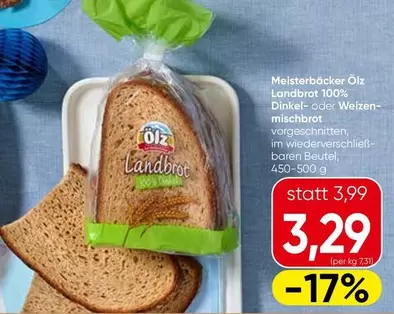 Weizen - Landbrot 100% Dinkel- oder Welzen-mischbrot