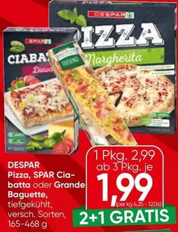Pizza, SPAR Ciabatta oder Grande Baguette