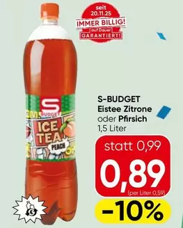 Eistee Zitrone oder Pfirsich