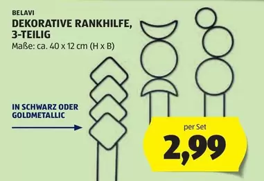 Schwarz - DEKORATIVE RANKHILFE, 3-TEILIG