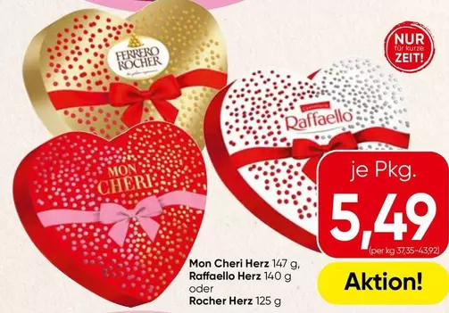 Herz - Mon Cheri , Raffaello  oder Rocher