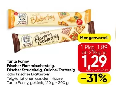 Frischer Flammkuchenteig, Frischer Strudelteig, Quiche/Tarteteig oder Frischer Blätterteig