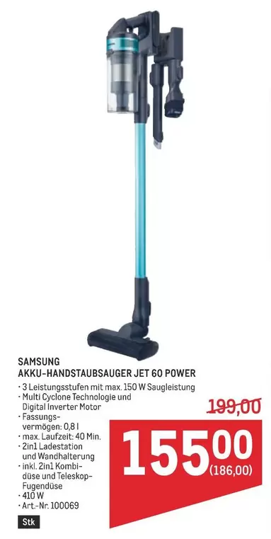 Samsung - AKKU-HANDSTAUBSAUGER JET 60 POWER