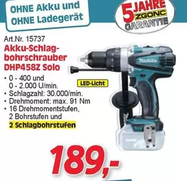 Makita - Akku-Schlag-bohrschrauber DHP458Z Solo