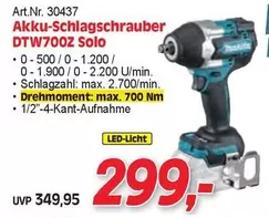 Akku-Schlagschrauber DTW700Z Solo