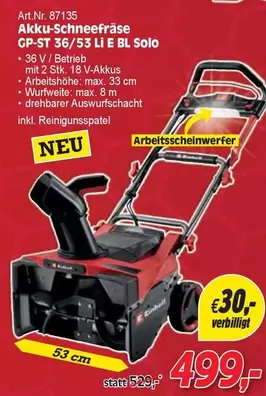Akku-Schneefräse CP-ST 36/53 LI E BL Solo
