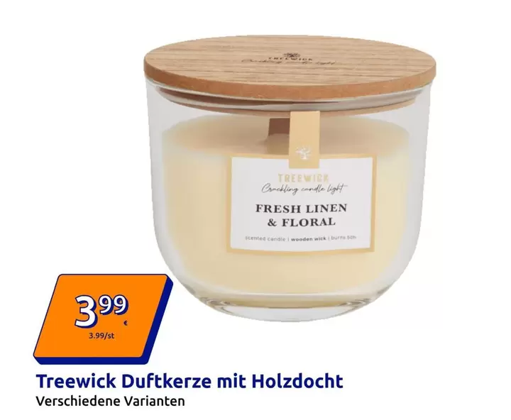 Duftkerze mit Holzdocht