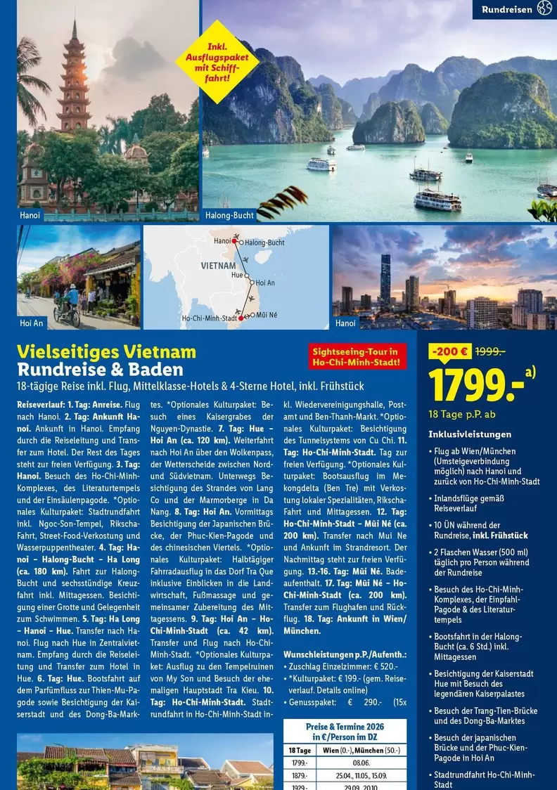 Vielseitiges Vietnam Rundreise & Baden