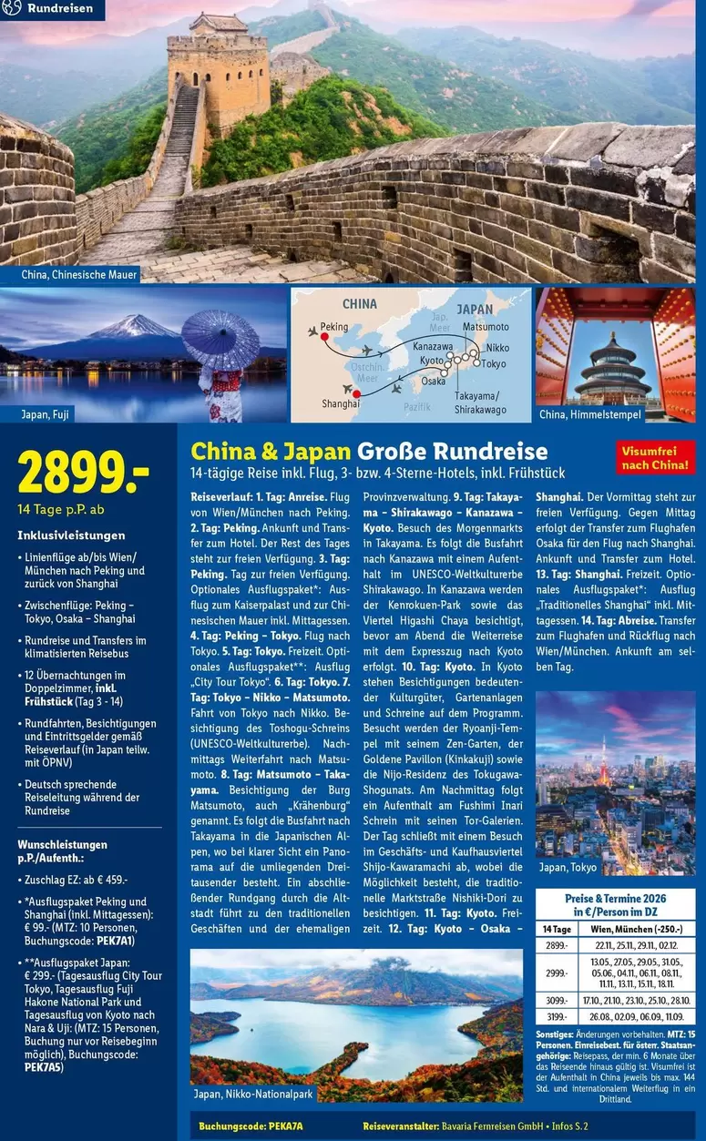 China & Japan Große Rundreise