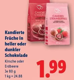 Dark - Kandierte Früche in heller oder dunkler Schokolade Kirsche oder Erdbeere