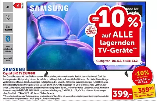 Samsung - Crystal UHD TV 55U7090F