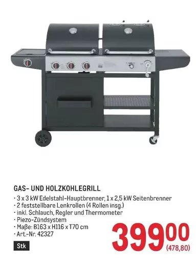 GAS- UND HOLZKOHLEGRILL