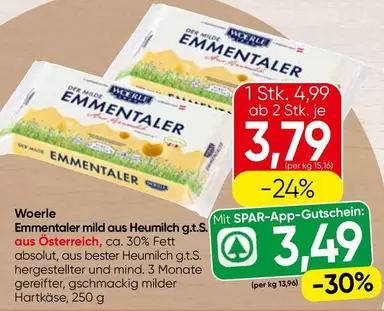 Emmentaler mild aus Heumilch g.t.S. aus Österreich