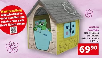 Spielhaus Grau/Grün