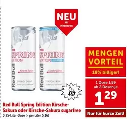 Red Bull - Spring Edition Kirsche-Sakura oder Kirsche-Sakura sugarfree