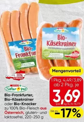 Bio - -Frankfurter, -Käsekrainer oder -Knacker