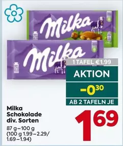 Milka - Schokolade div. Sorten