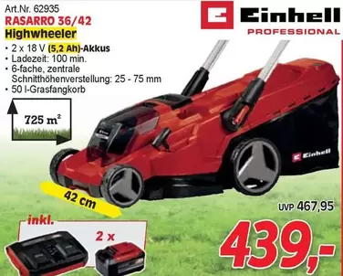 Einhell - RASARRO 36/42 Highwheeler