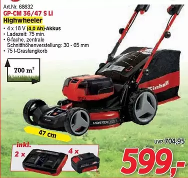 Einhell - GP-CM 36/47 S LI Highwheeler