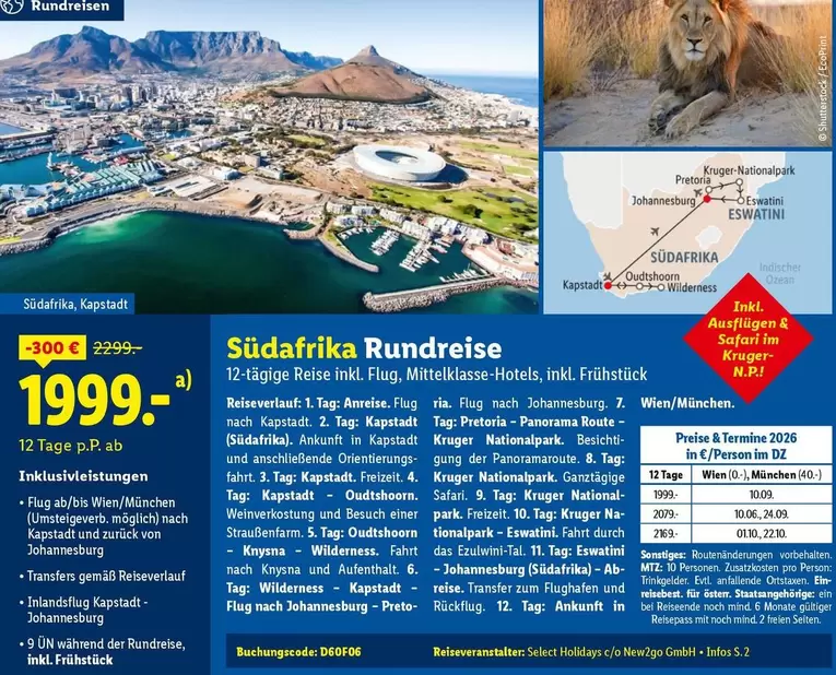 Park - Südafrika Rundreise