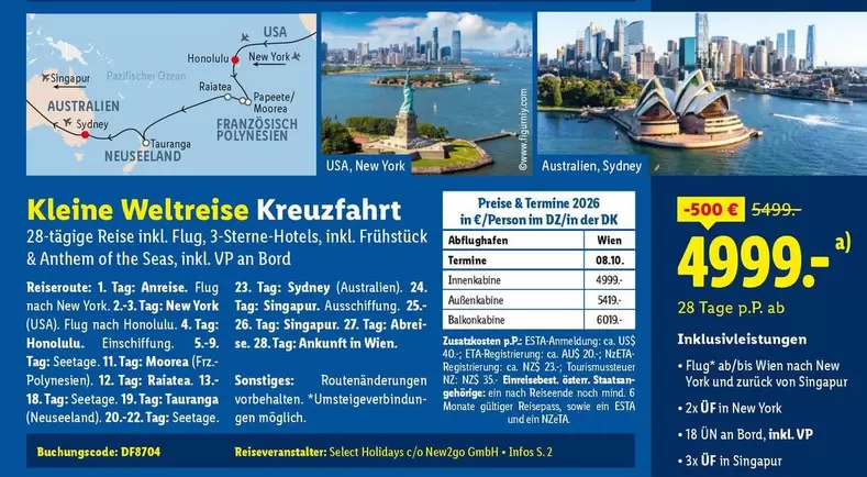 Kleine - Weltreise Kreuzfahrt