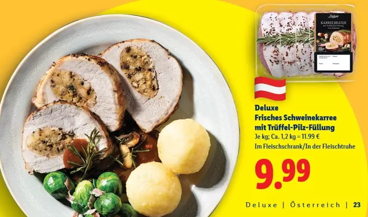 Frisches Schweinekarree mit Trüffel-Pilz-Füllung