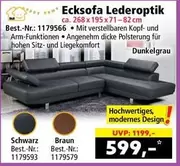 Schwarz - Ecksofa Lederoptik